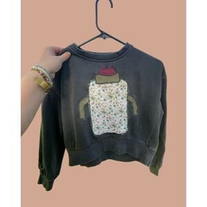 Size 11-12 Upcycled Zara Pullover Bug Insect Applique